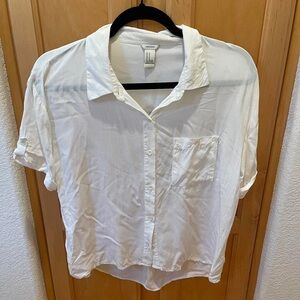 Boxy button down cropped